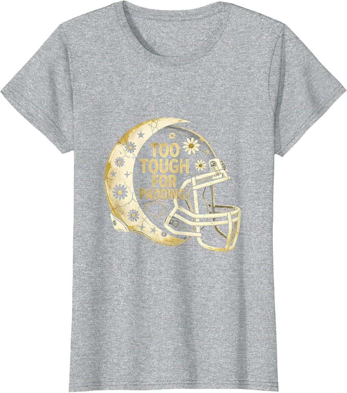 Too Tough For Padding Rugby Graphic Design T-Shirt - Heather Grey