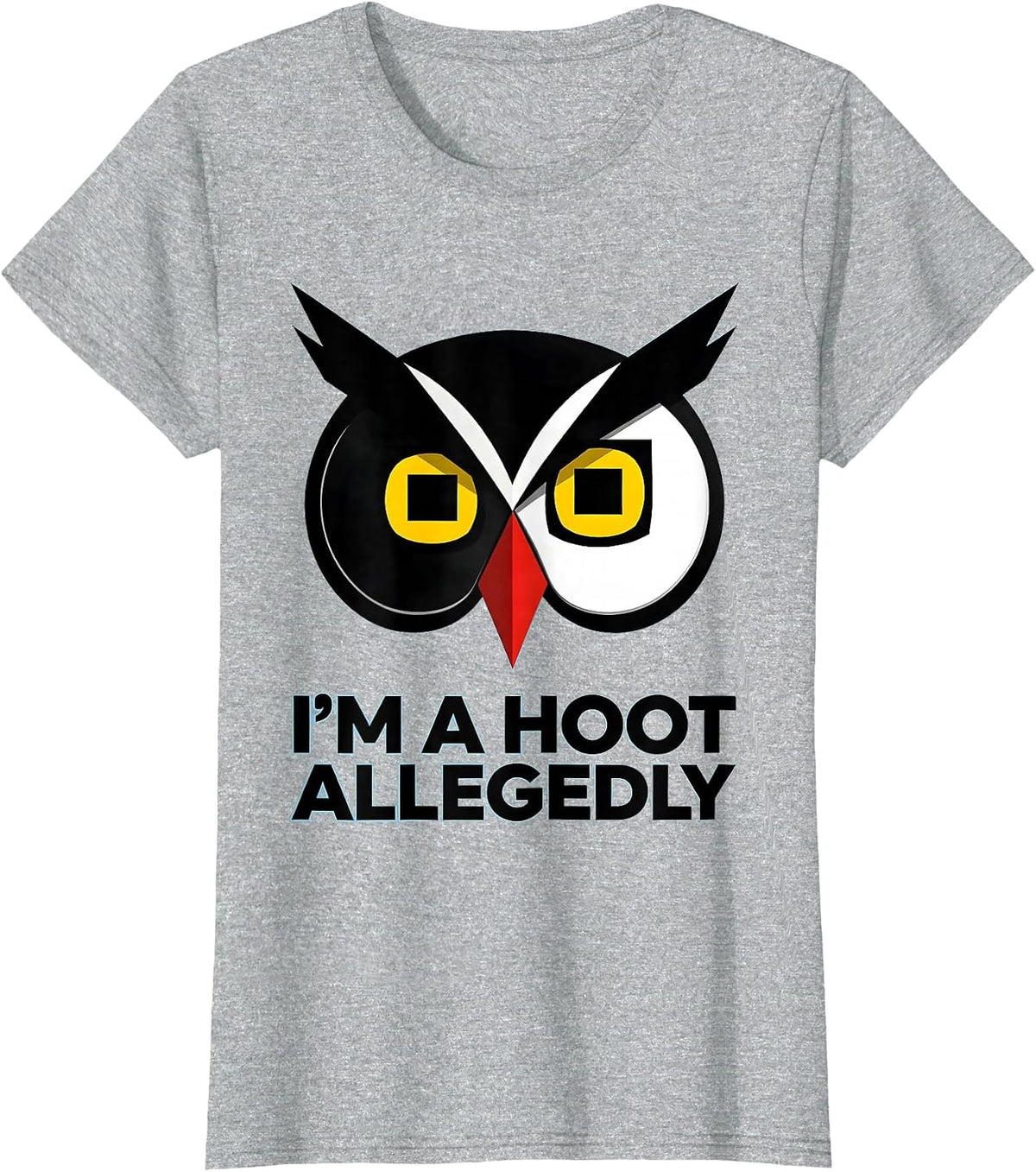 I'm A Hoot Allegedly Funny Owl Lover Birdwatcher Retro Humor T-Shirt - Heather Grey