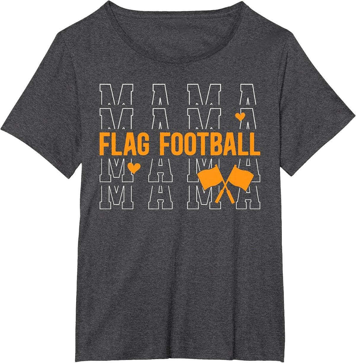 Flag Football Mama of A Flag Football Player Mom T-Shirt - Dark Heather Grey