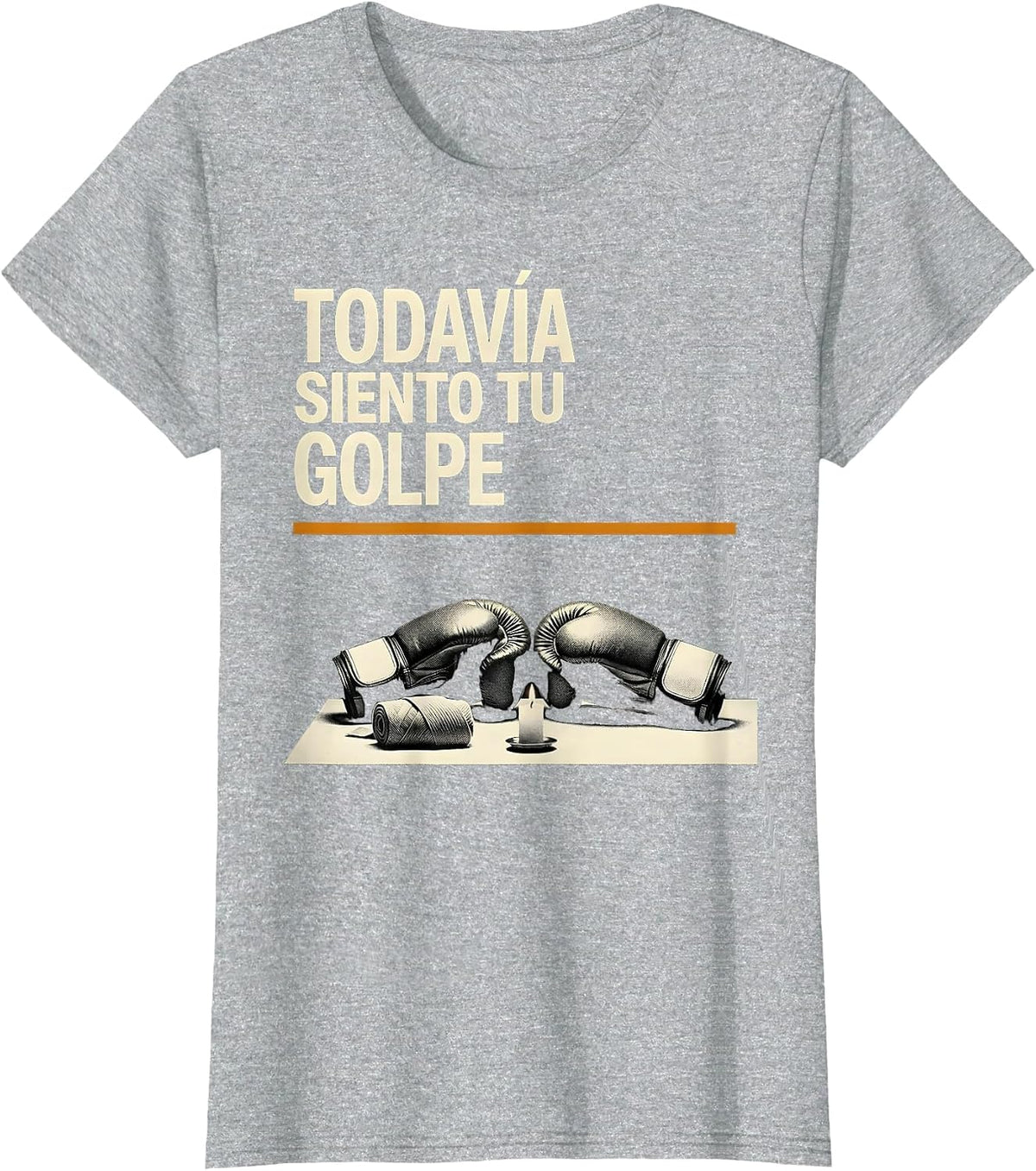 Todavía Siento Tu Golpe Patriotic Mexican Boxing Glove T-Shirt - Heather Grey