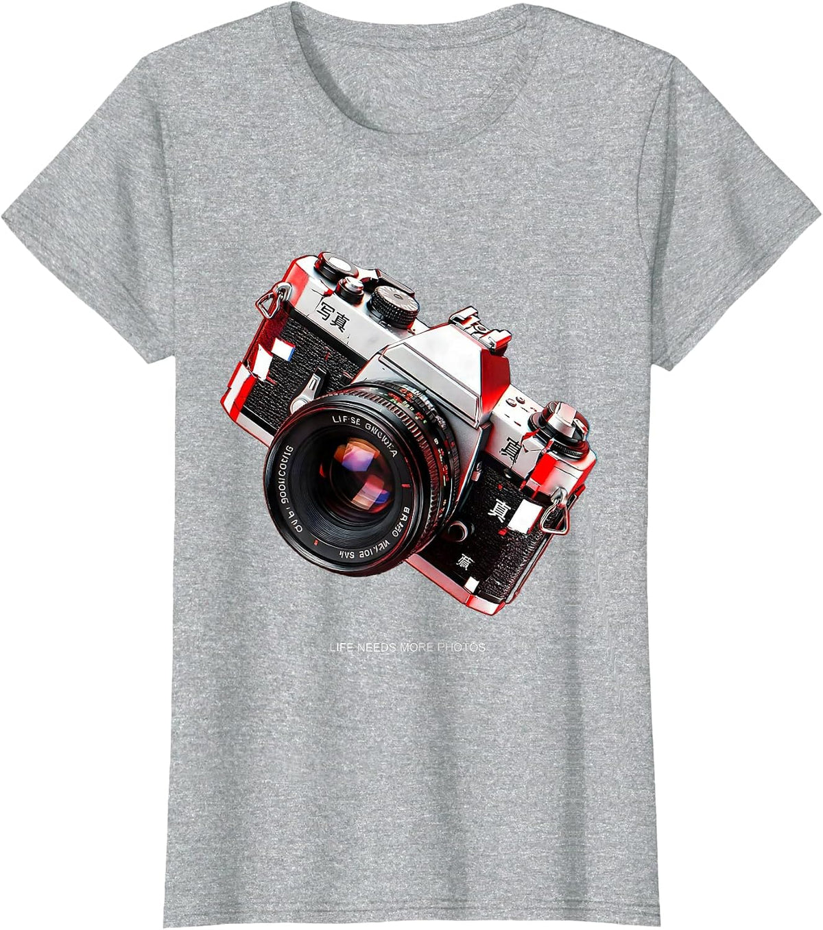 Life Needs More Photos Photography Lover Design T-Shirt - Heather Grey