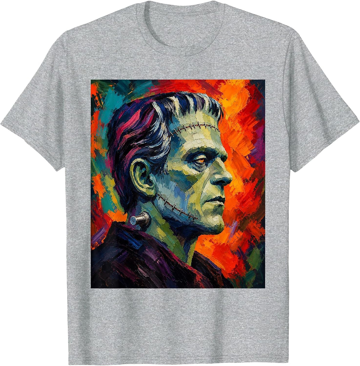 Frankenstein and Bride The Lover Halloween Matching Couple T-Shirt - Heather Grey