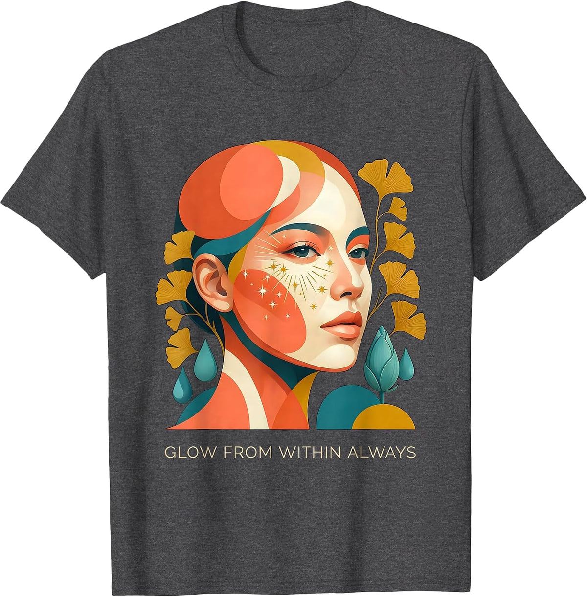 K-Beauty Glass Skin Glow From Within Always T-Shirt - Dark Heather Grey
