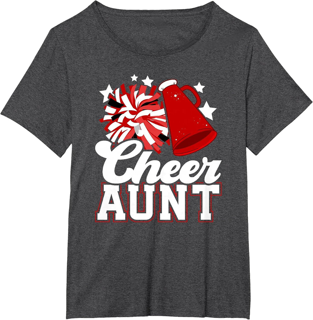 Cheer Aunt of A Cheerleader Aunt Cheerleading Auntie T-Shirt - Dark Heather Grey