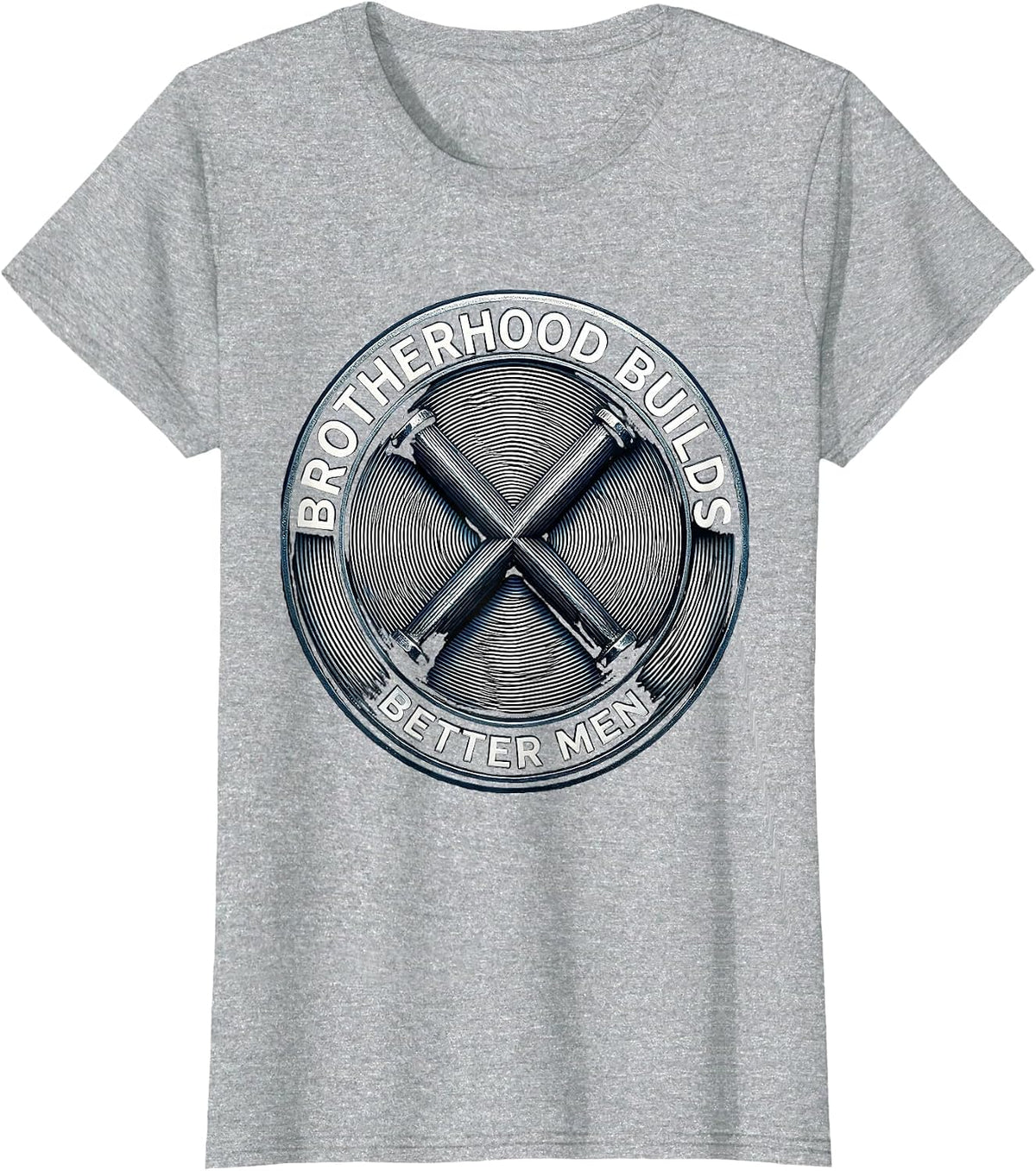 Women's Brotherhood Builds Better Men Iron Sharpens Iron T-Shirt - Heather Grey