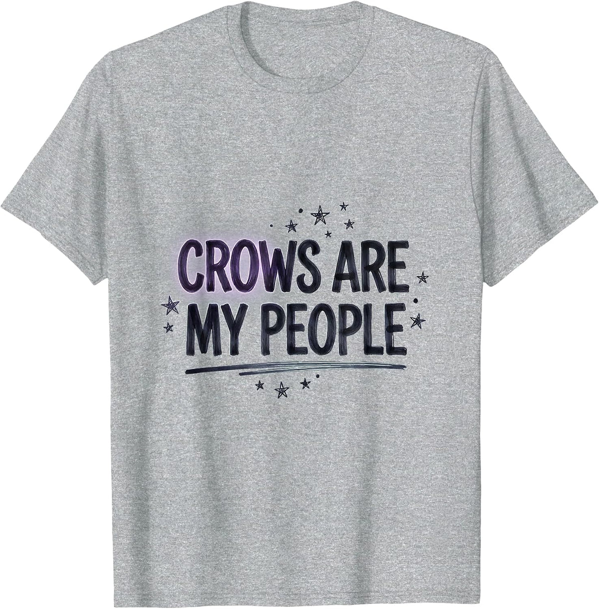 Men's Crows Are My People Crow Lover Design T-Shirt - Heather Grey