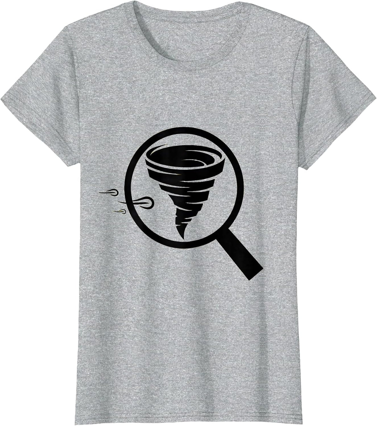 Minifying Tornado Lens Storm Chaser Meteorology Humor T-Shirt - Heather Grey