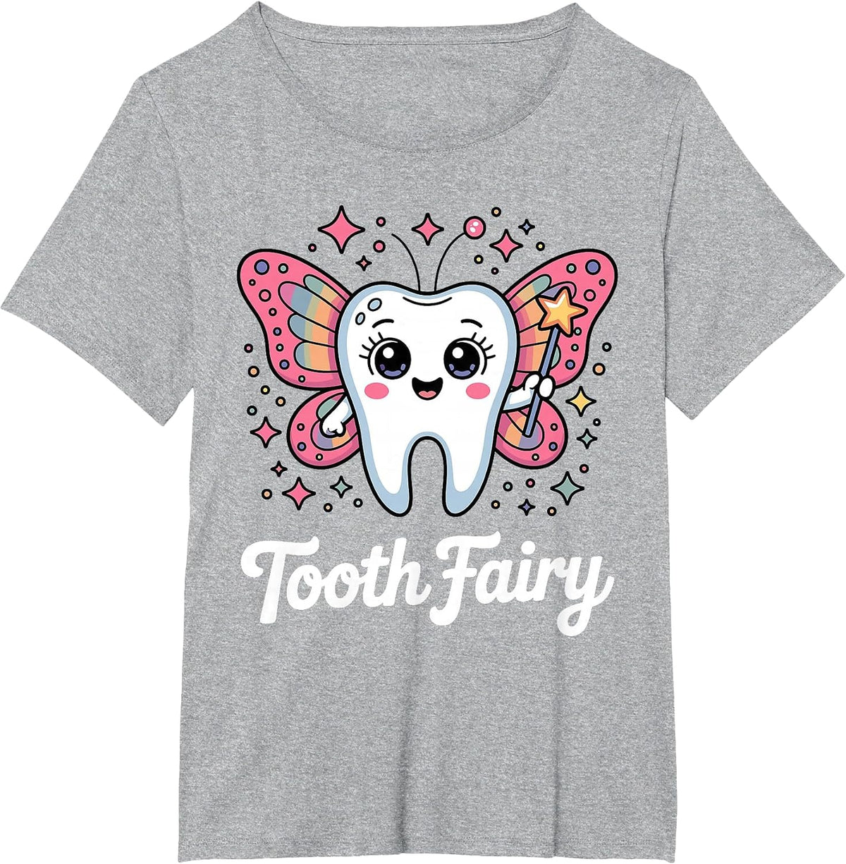 Funny Tooth Fairy Design for Men Women Kids Teeth Toothfairy T-Shirt - Heather Grey