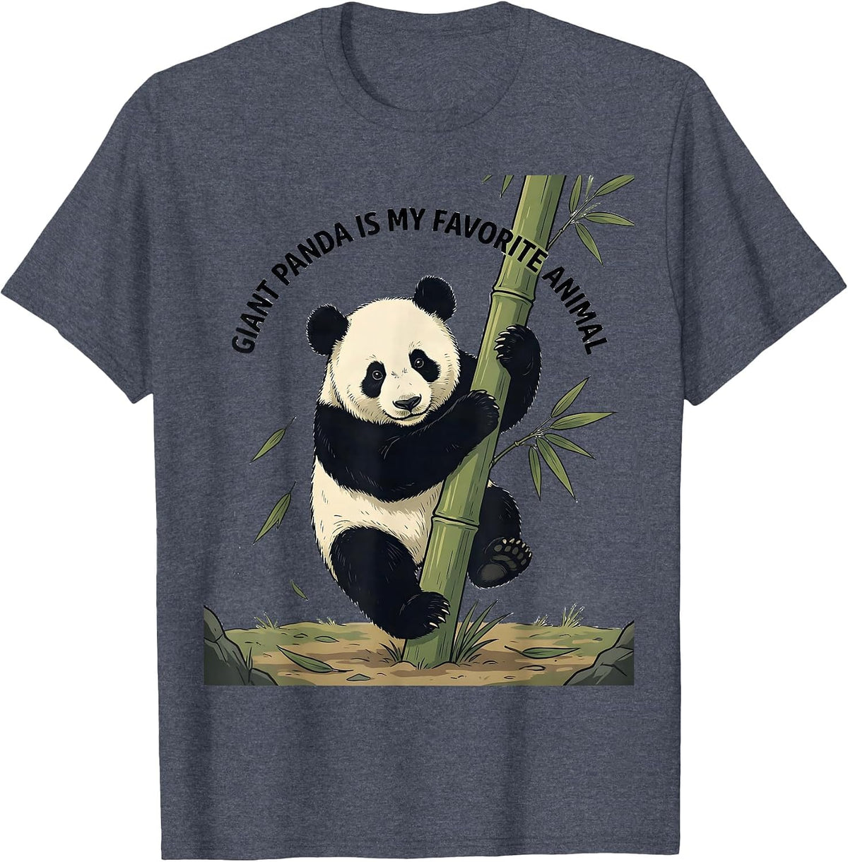 Giant Panda Is My Favorite Animal Funny Animal Lover Cute T-Shirt - Heather Blue