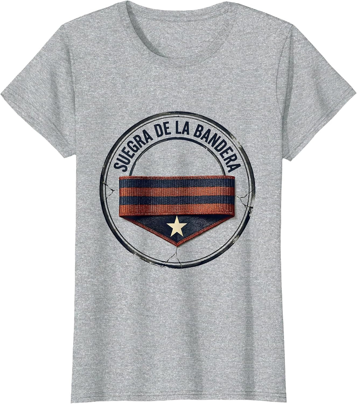 Women's Suegra De La Bandera Vintage Cuban Family Role Humor T-Shirt - Heather Grey