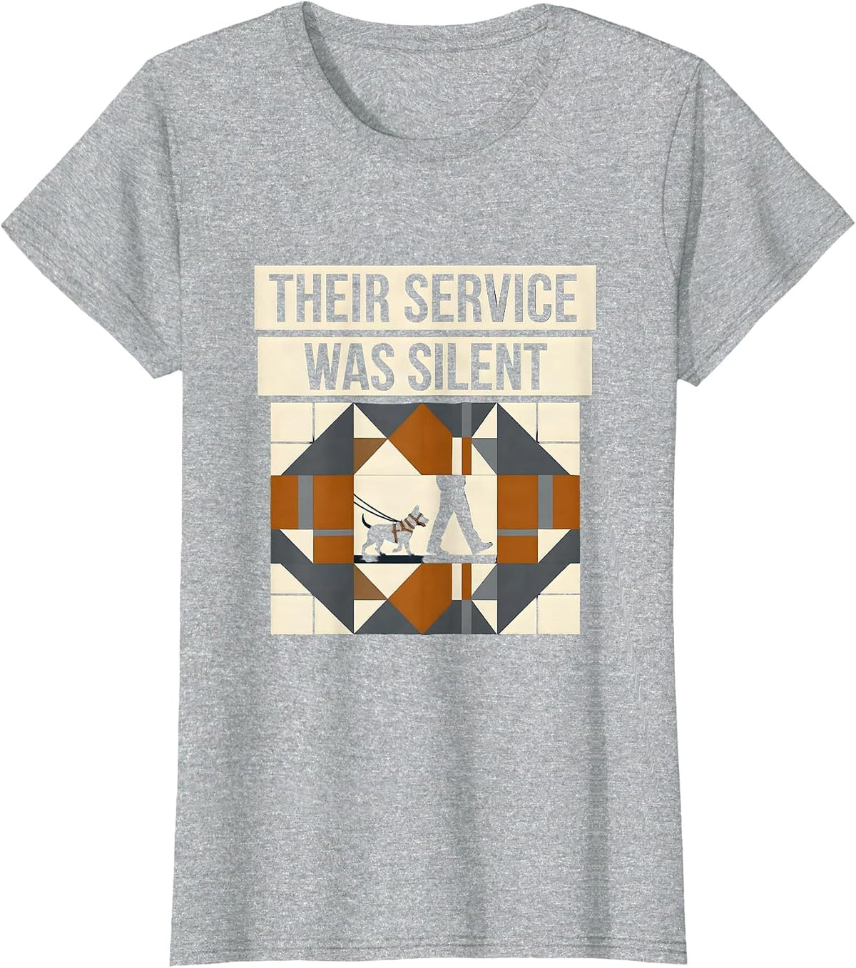 Their Service Was Silent Funny Belgian Malinois K9 Handler T-Shirt - Heather Grey