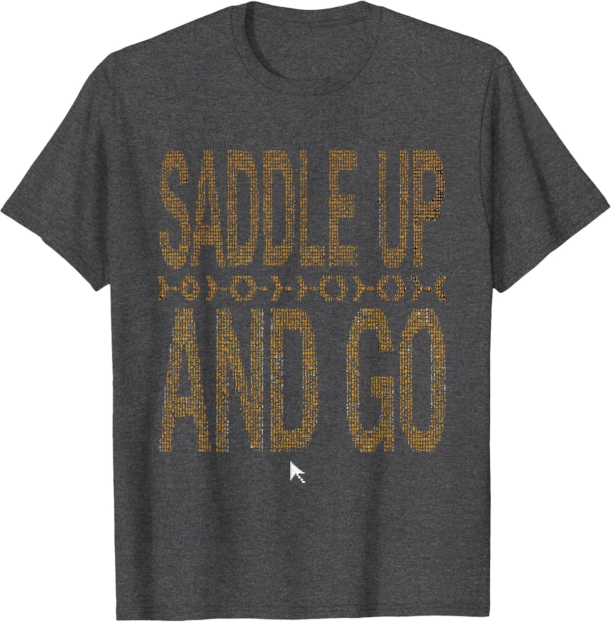 Men's Saddle Up and Go Cycling Bike Rider Design T-Shirt - Dark Heather Grey