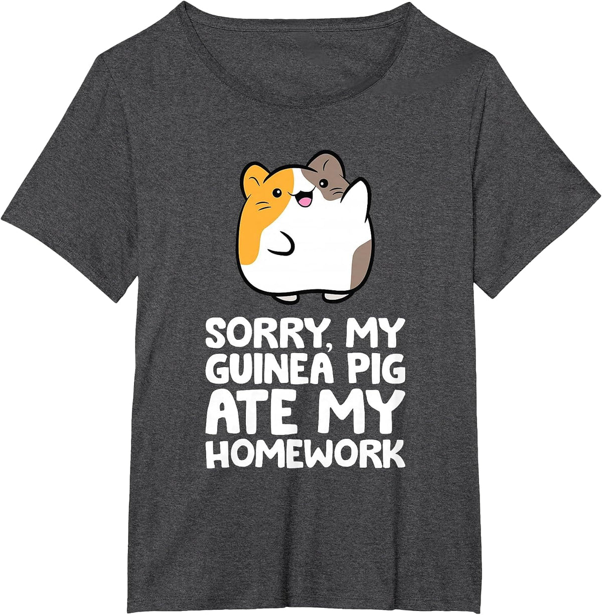 Guinea Pig Homework Sorry My Guinea Pig Ate My Homework T-Shirt - Dark Heather Grey