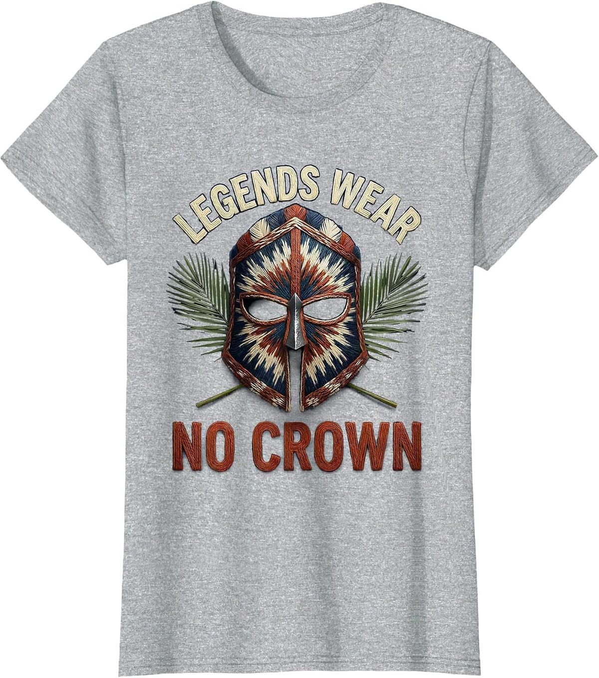 King Baldwin Legends Wear No Crown Design T-Shirt - Heather Grey
