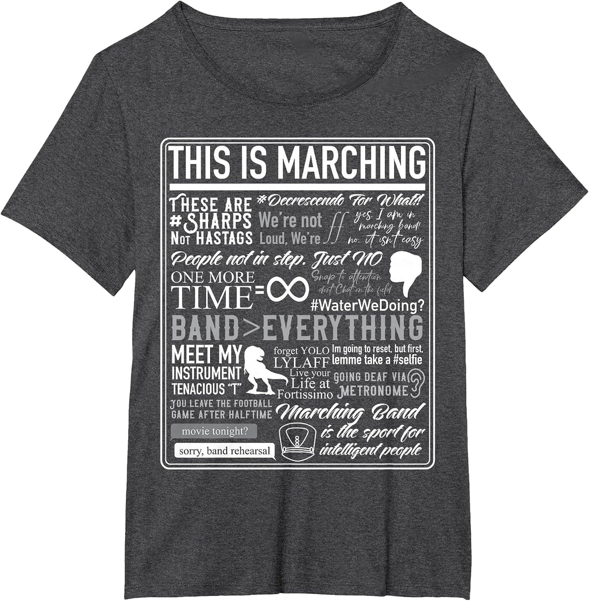 This is Marching Band Funny Brass Band Sayings & Memes T-Shirt - Dark Heather Grey