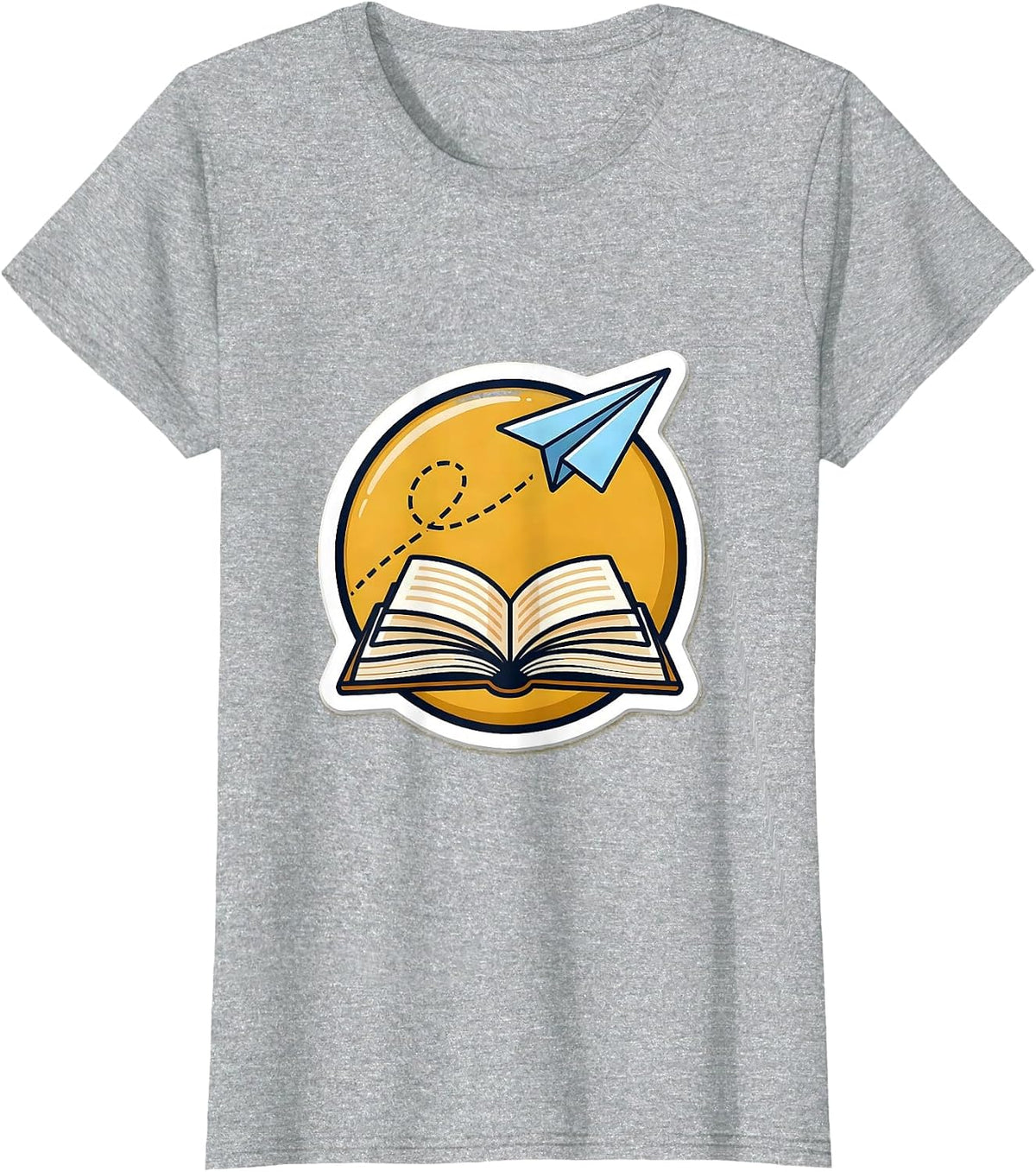 Paraprofessional Open Book Paper Airplane Design T-Shirt - Heather Grey