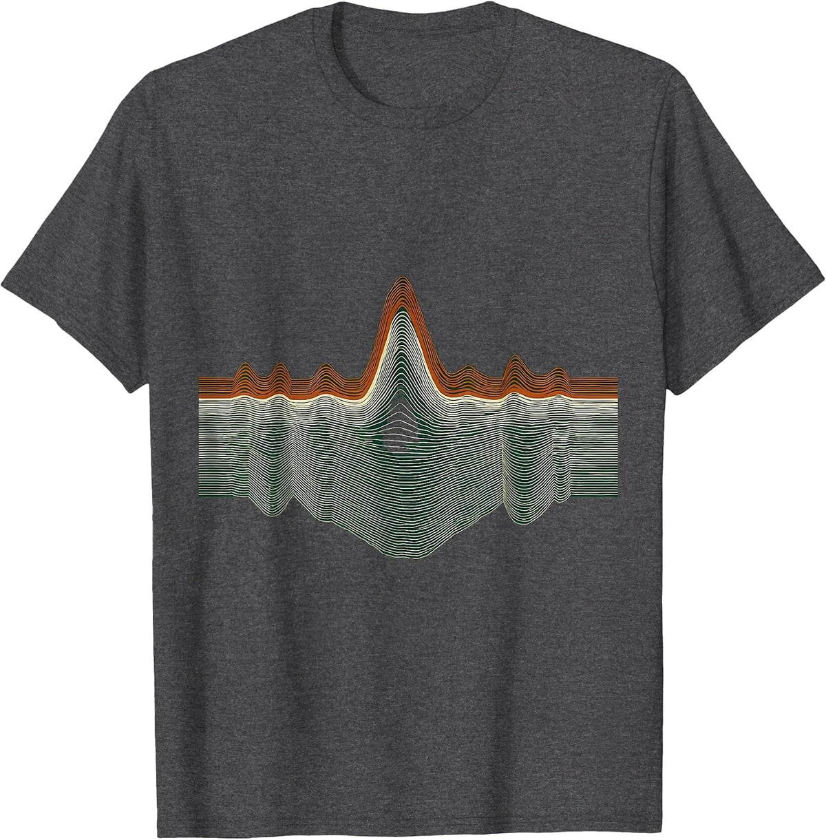 Pulse Band Topographic Contour Line Occupation Humor T-Shirt - Dark Heather Grey