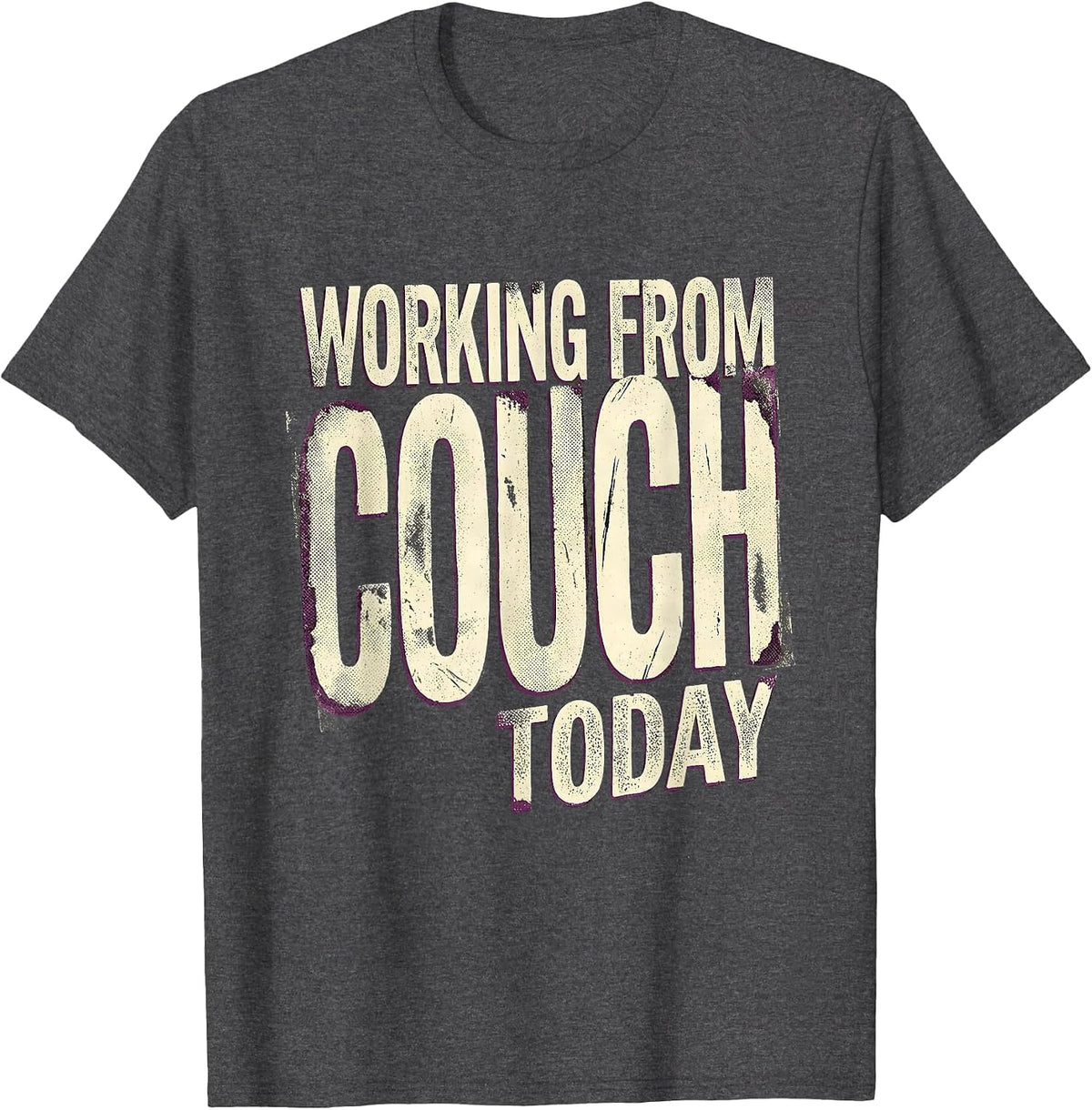 Men's Working From Couch Today Labor Day Sarcastic Design T-Shirt - Dark Heather Grey