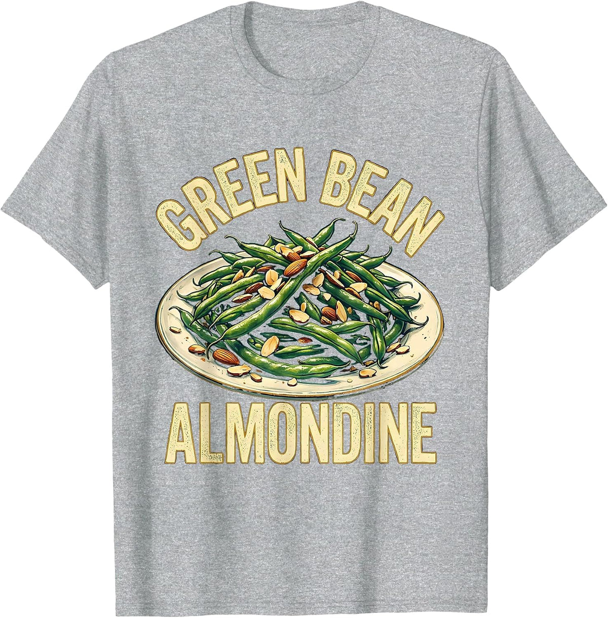 Men's Green Bean Almondine Thanksgiving Dish Bootleg 90's Rap T-Shirt - Heather Grey