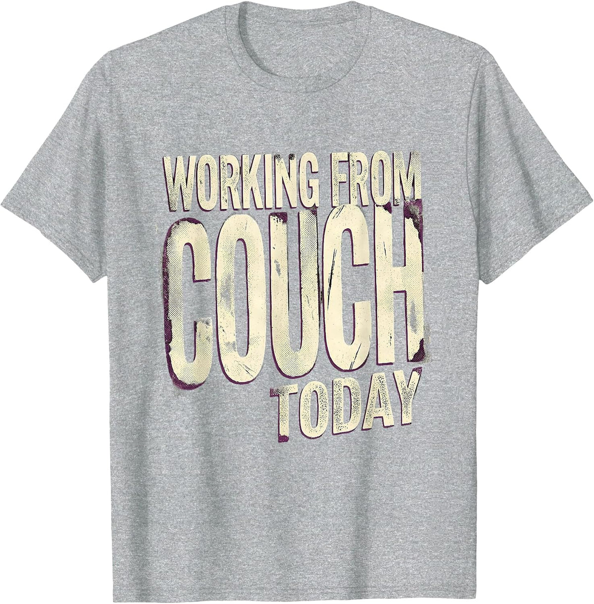 Men's Working From Couch Today Labor Day Sarcastic Design T-Shirt - Heather Grey