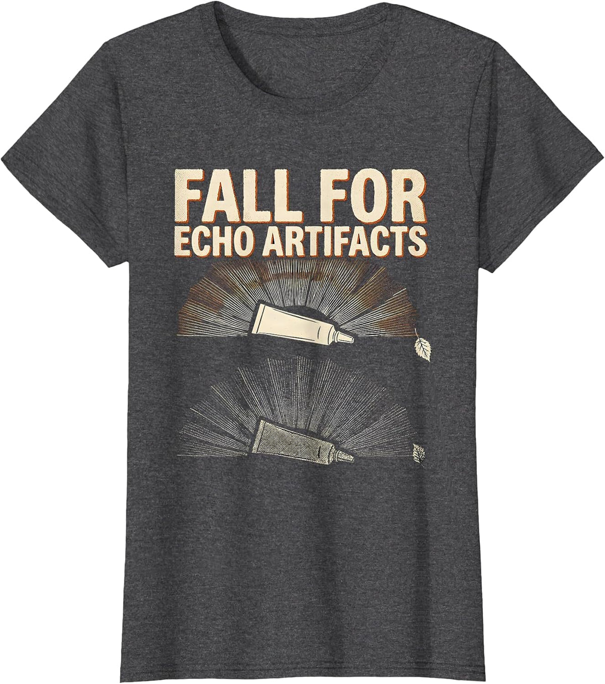Women's Fall For Echo Artifacts Sonographer Halloween Ultrasound T-Shirt - Dark Heather Grey