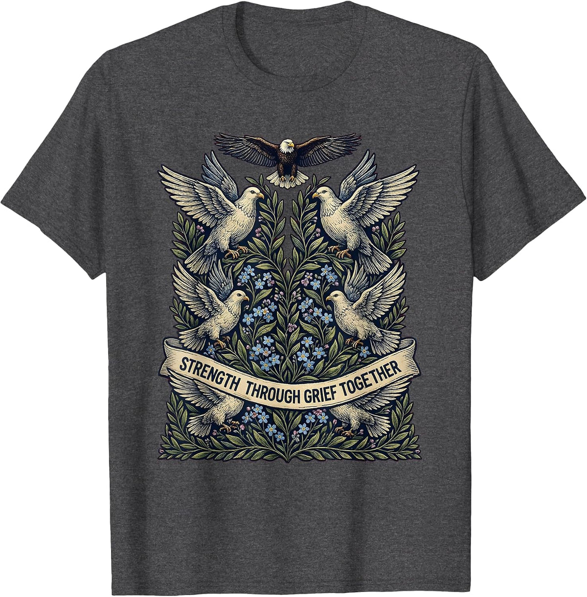 Sept 11 Memorial Strength Through Grief Together T-Shirt - Dark Heather Grey
