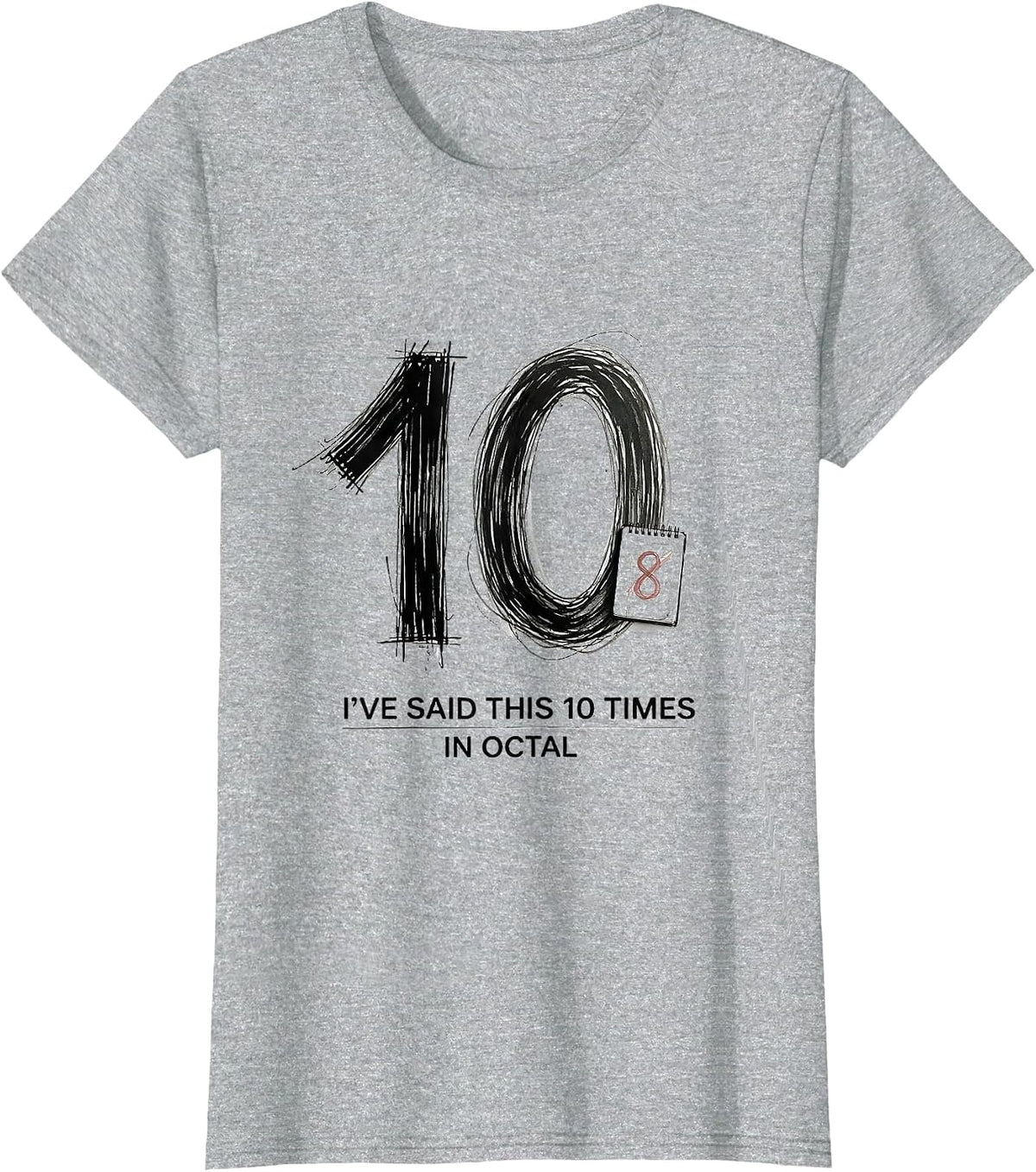 Women's I've Said This 10 Times (In Octal) Funny Math Teacher T-Shirt - Heather Grey