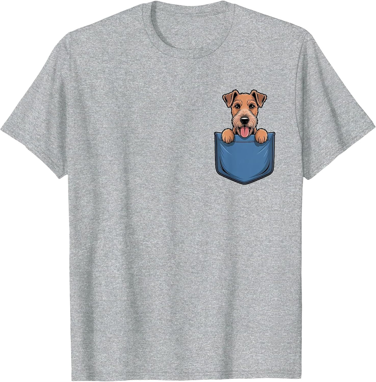 Cute Pocket Irish Terrier Lover Dog Mom T-Shirt - Heather Grey