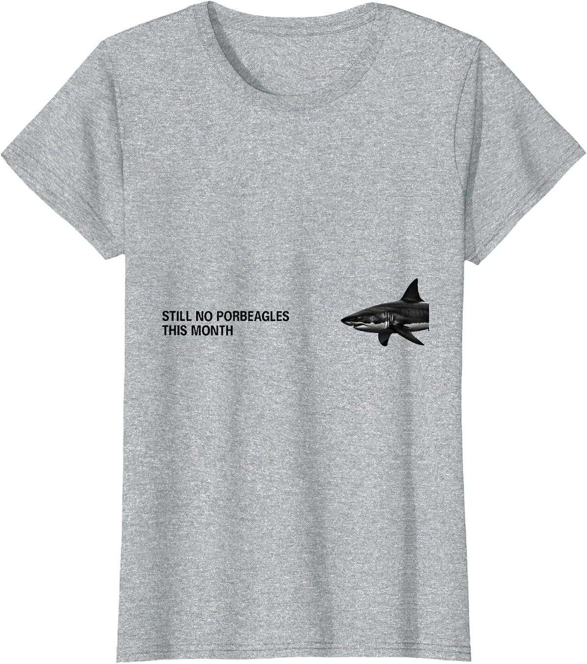 Still No Porbeagles This Month Funny Shark Lover Ocean T-Shirt - Heather Grey