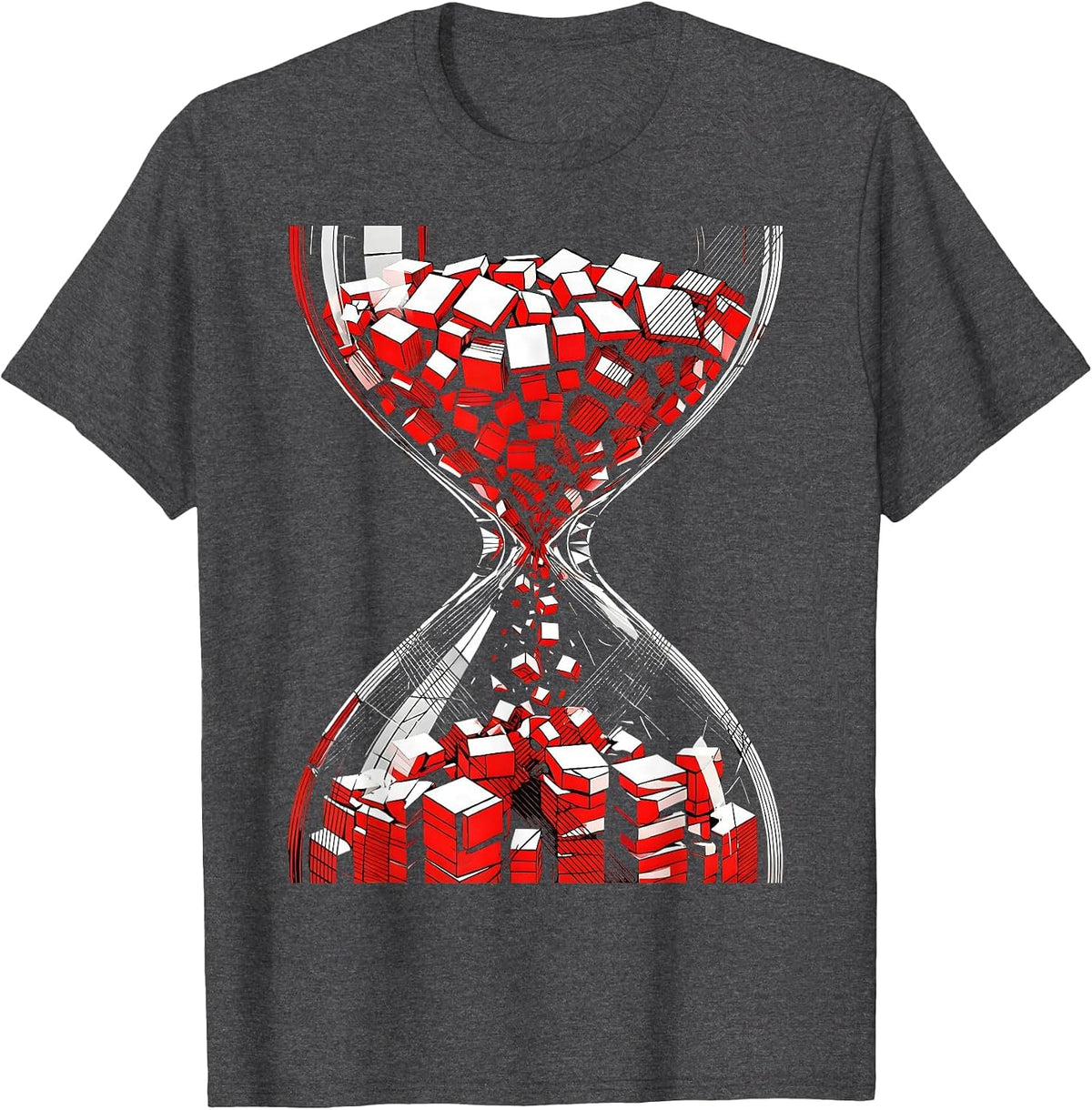 Free Speech Hourglass Falling Words Graphic T-Shirt - Dark Heather Grey