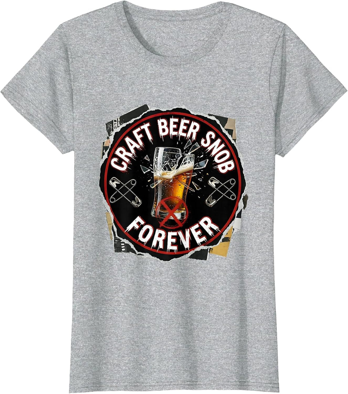Craft Beer Snob Forever Brew Lover Design T-Shirt - Heather Grey