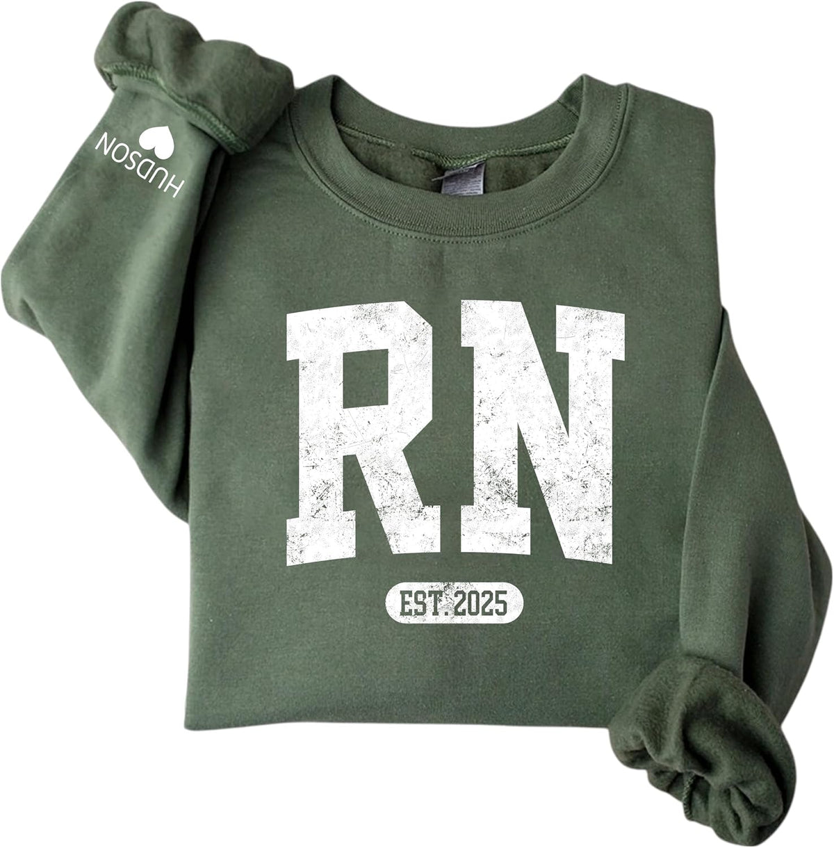 Custom Registered Nurse Sweatshirt with Name, Personalized RN Sweater, Nurse Appreciation Clothing, Nurse Gift - Ds1