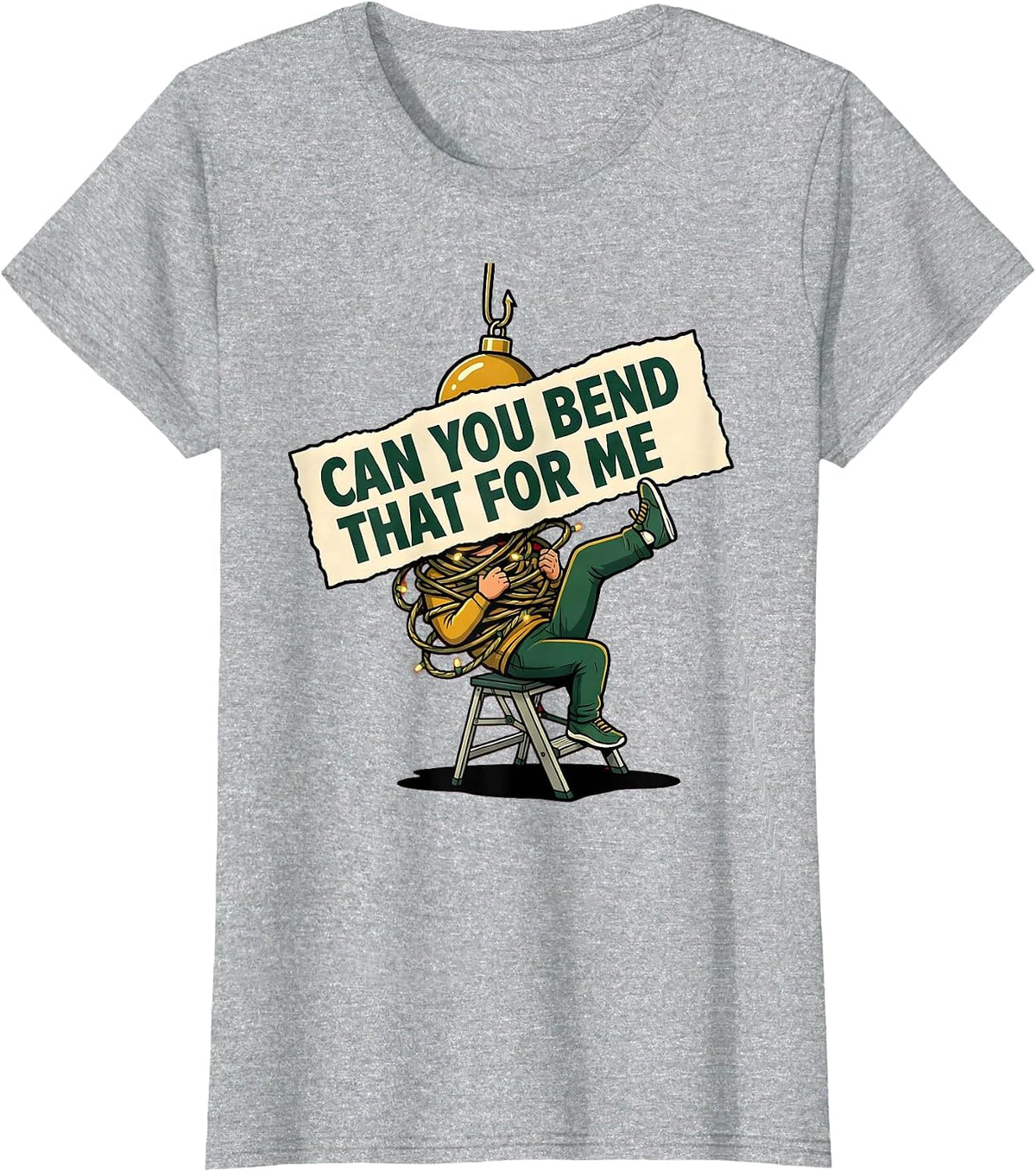 Can You Bend That For Me Funny Physical Therapist Christmas T-Shirt - Heather Grey