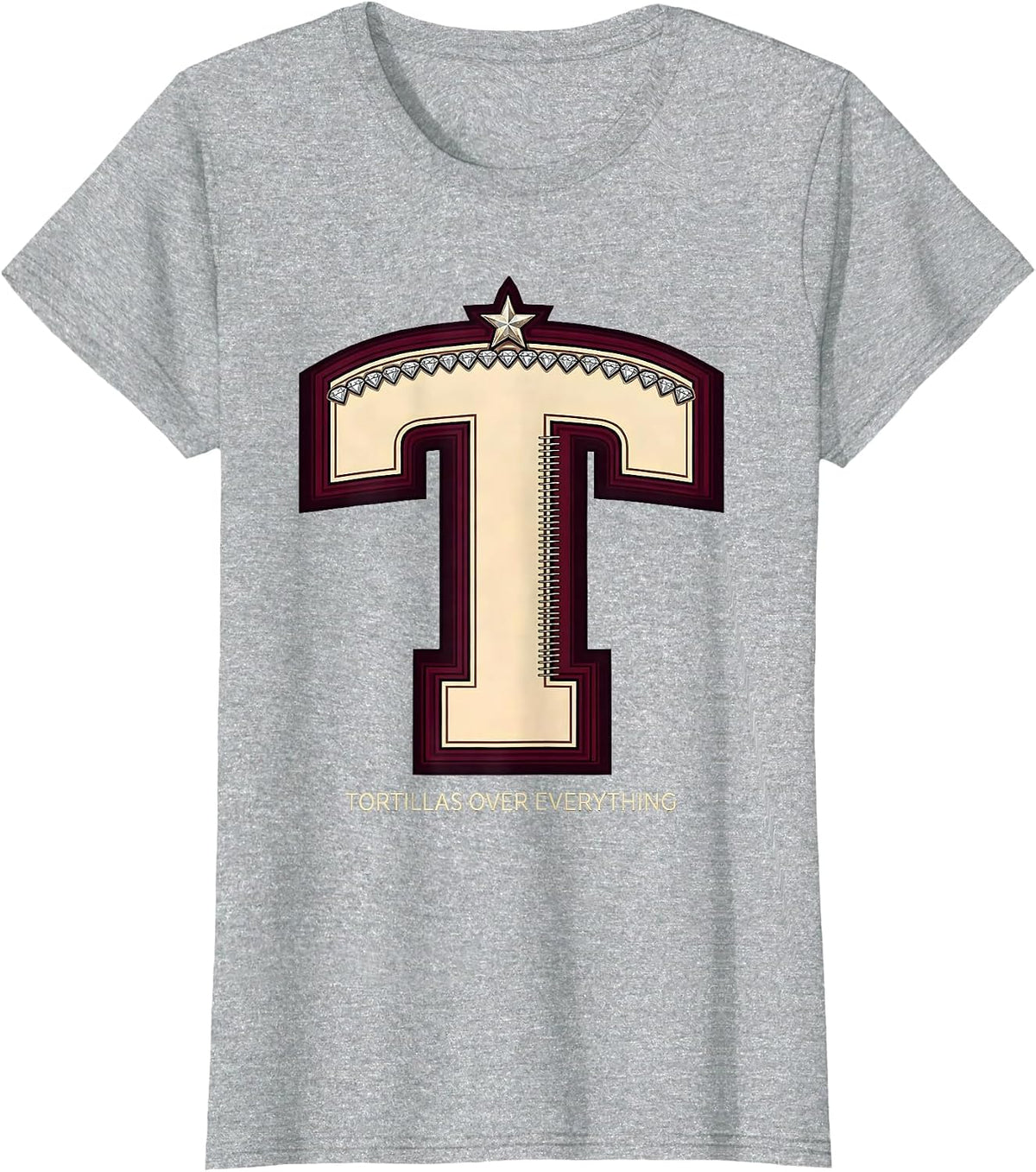 Tortillas Over Everything Mexican Food Pride Design T-Shirt - Heather Grey