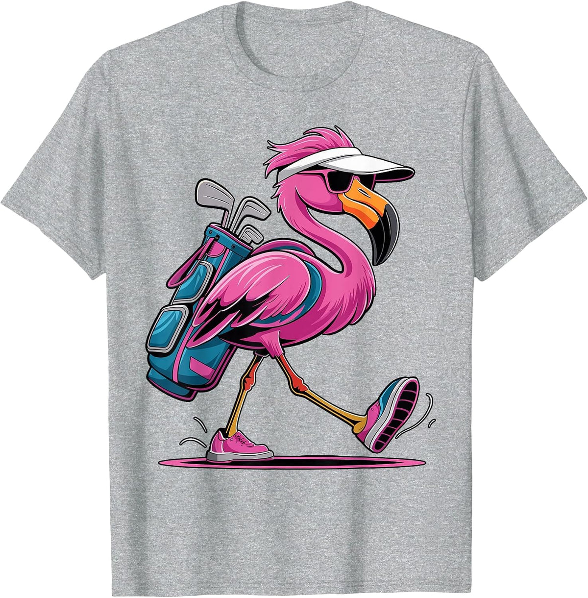 Ping Flamingo Golf Sunglasses Woman Ladies Men Golf Lover T-Shirt - Heather Grey