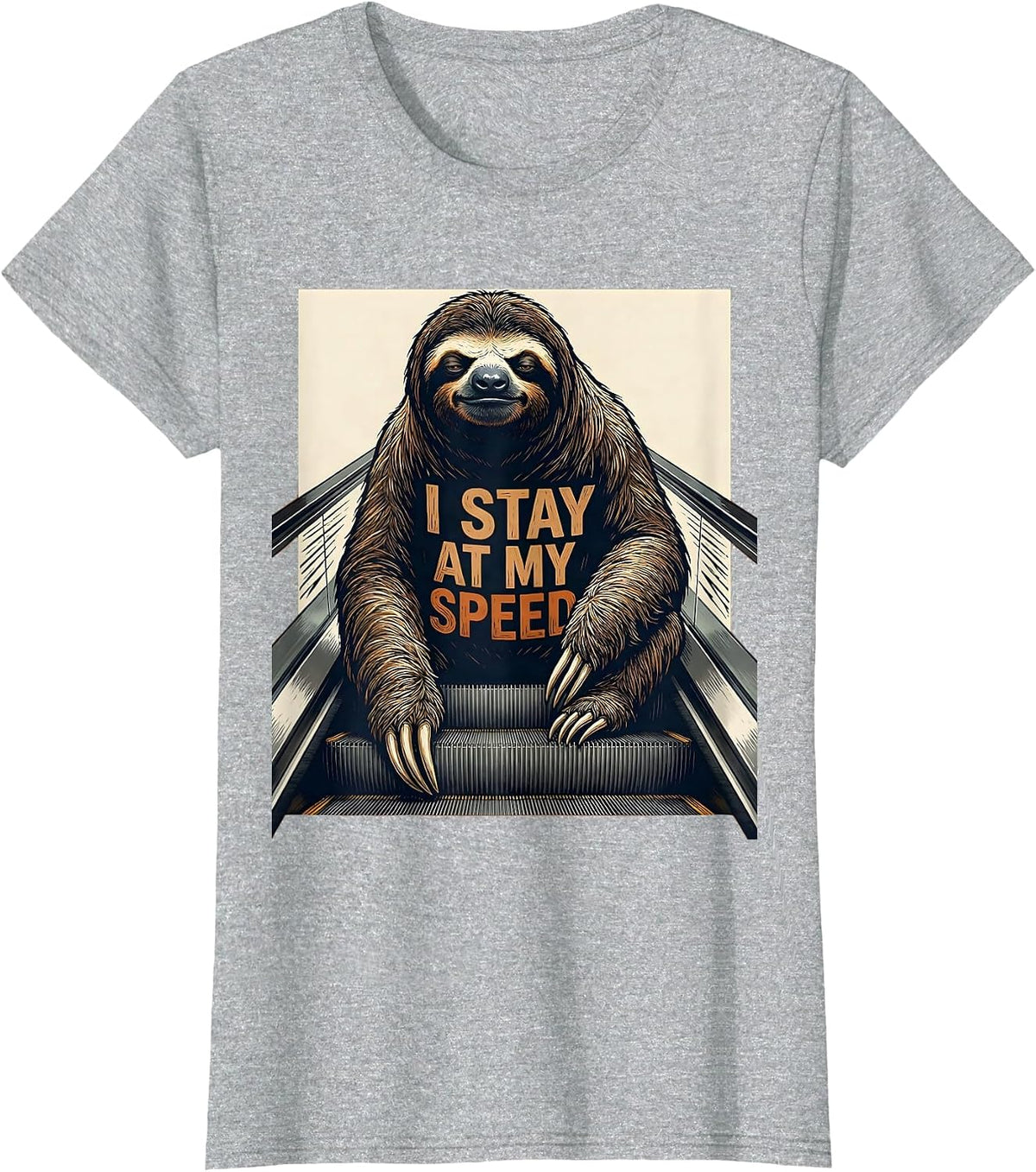 I Stay At My Speed Funny Sloth Lover Gift T-Shirt - Heather Grey