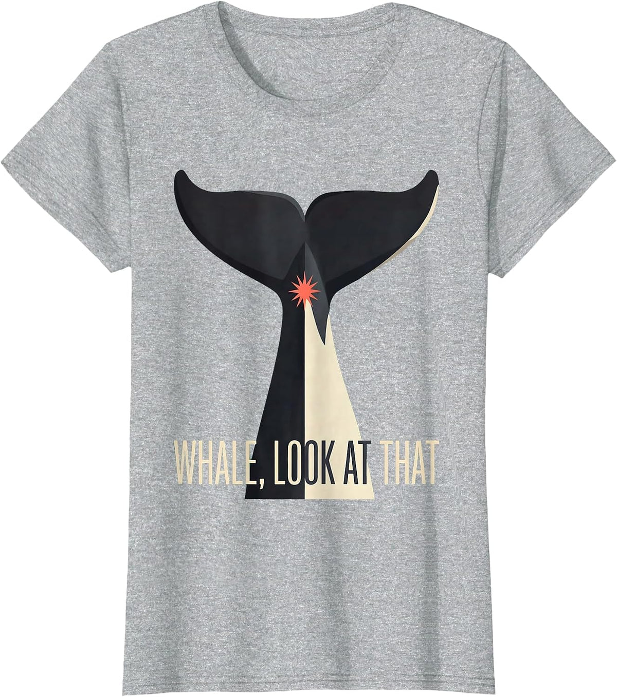 Whale Look At That Midcentury Modern Shark Ocean Animal T-Shirt - Heather Grey