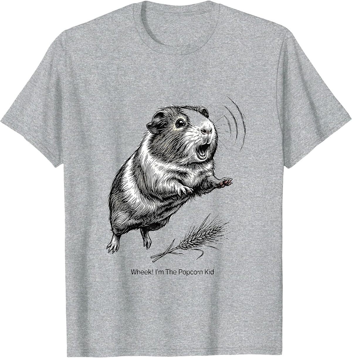Men's Wheek! I'm The Popcorn Kid Funny Guinea Pig Cavy Lover T-Shirt - Heather Grey