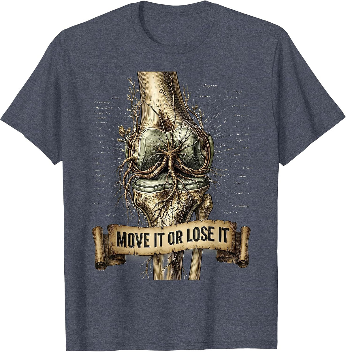 Move It or Lose It Physical Therapy Design T-Shirt - Heather Blue