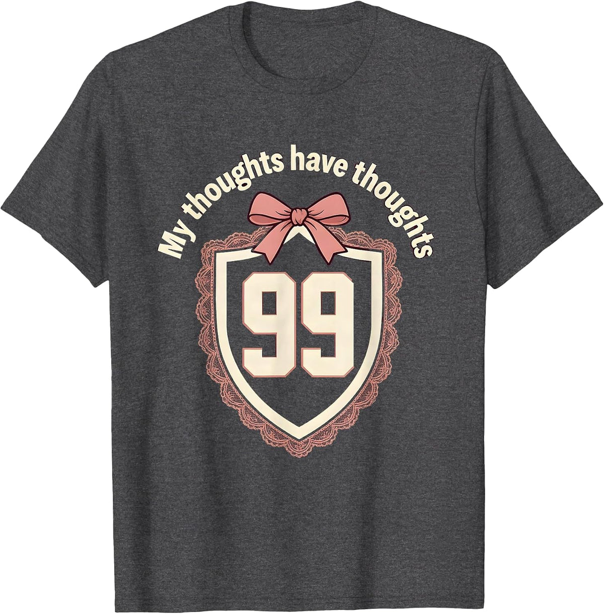 Men's My Thoughts Have Thoughts ADHD Awareness Design T-Shirt - Dark Heather Grey