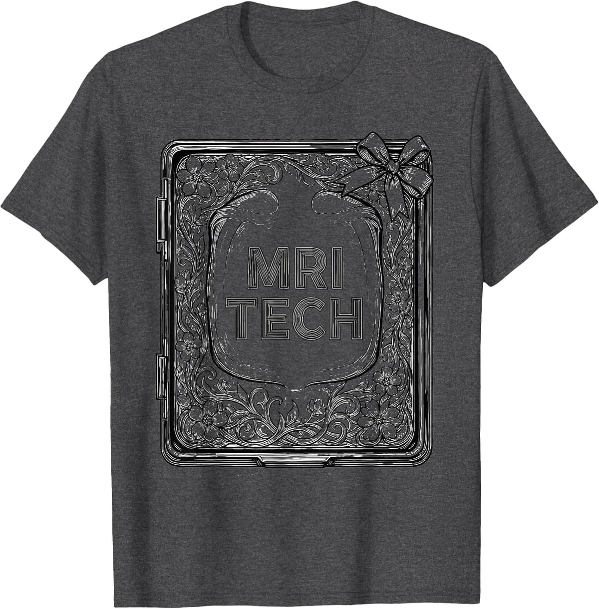 Men's MRI TECH Cute Radiology Tech Coquette Playful Pride T-Shirt - Dark Heather Grey