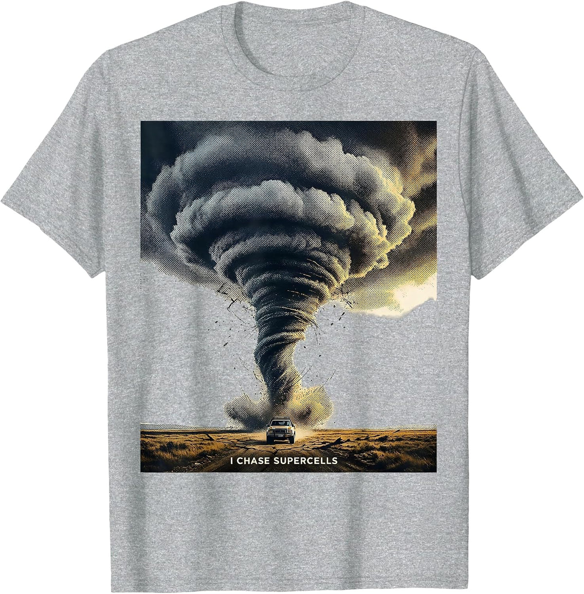 Men's I Chase Supercells Storm Chaser Tornado Meteorology Weather T-Shirt - Heather Grey