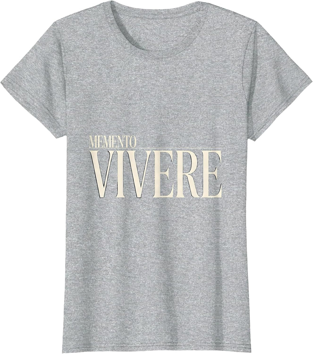 Women's Memento Vivere Stoic Philosophy Quote Memento Mori Reader T-Shirt - Heather Grey