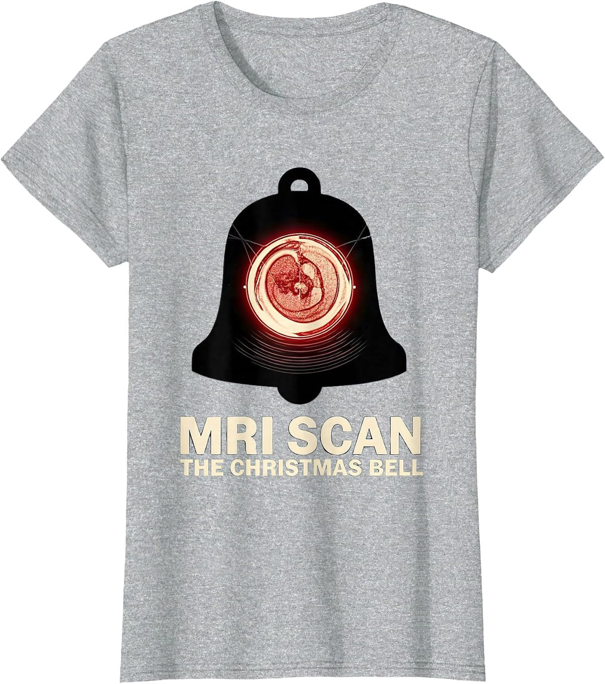 MRI Scan The Christmas Bell Radiology Tech Humor T-Shirt - Heather Grey