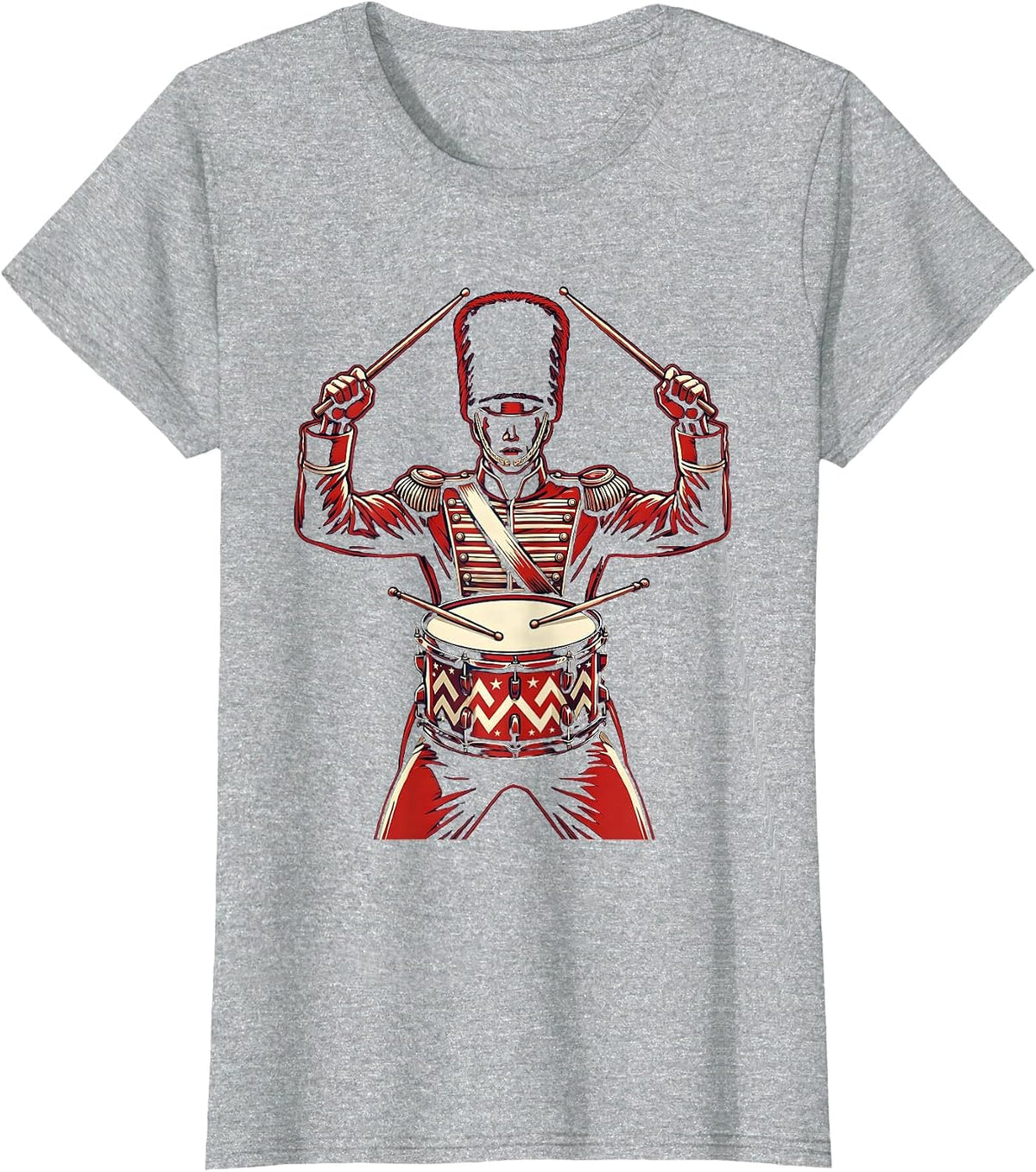 Kids Patriotic Drumline Marching Snare Drum T-Shirt - Heather Grey