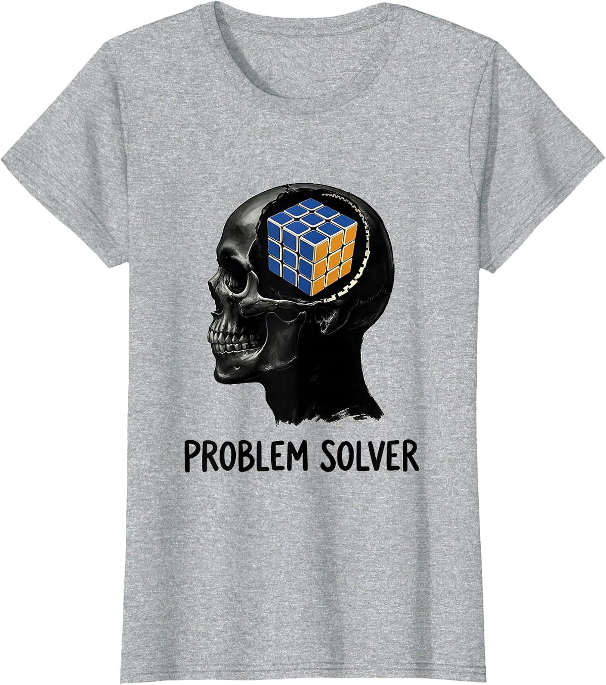 Problem Solver Funny Speed Cubing Puzzle Cube Humor T-Shirt - Heather Grey