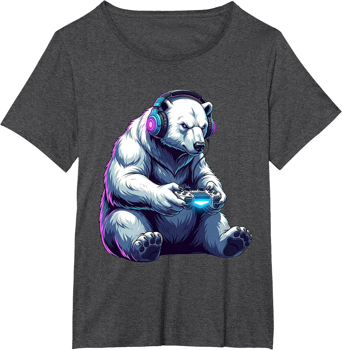Polar Bear Funny Video Games Polar Bear T-Shirt - Dark Heather Grey