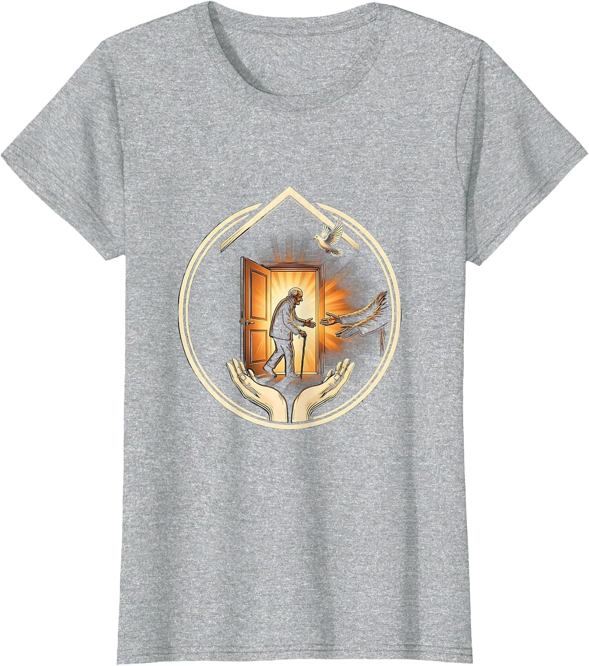 Altruismo House Welcoming Elder at Open Door T-Shirt - Heather Grey