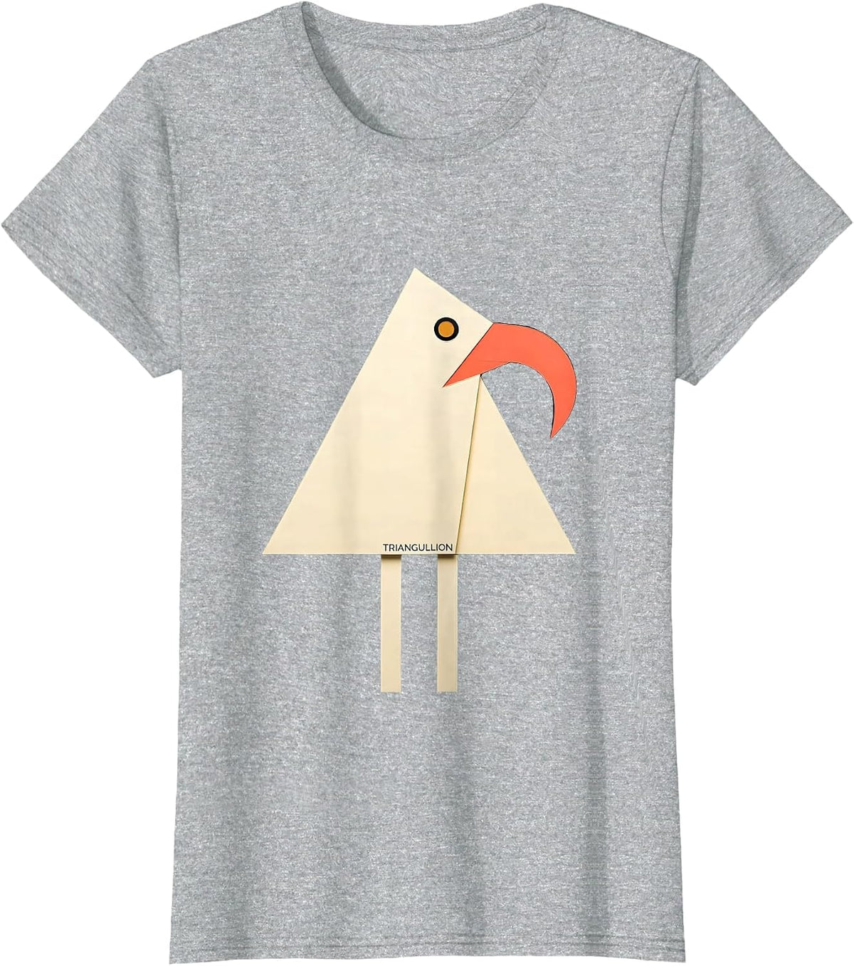 Triangullion Paper Cutout Bird Pun Funny Math Teacher Humor T-Shirt - Heather Grey