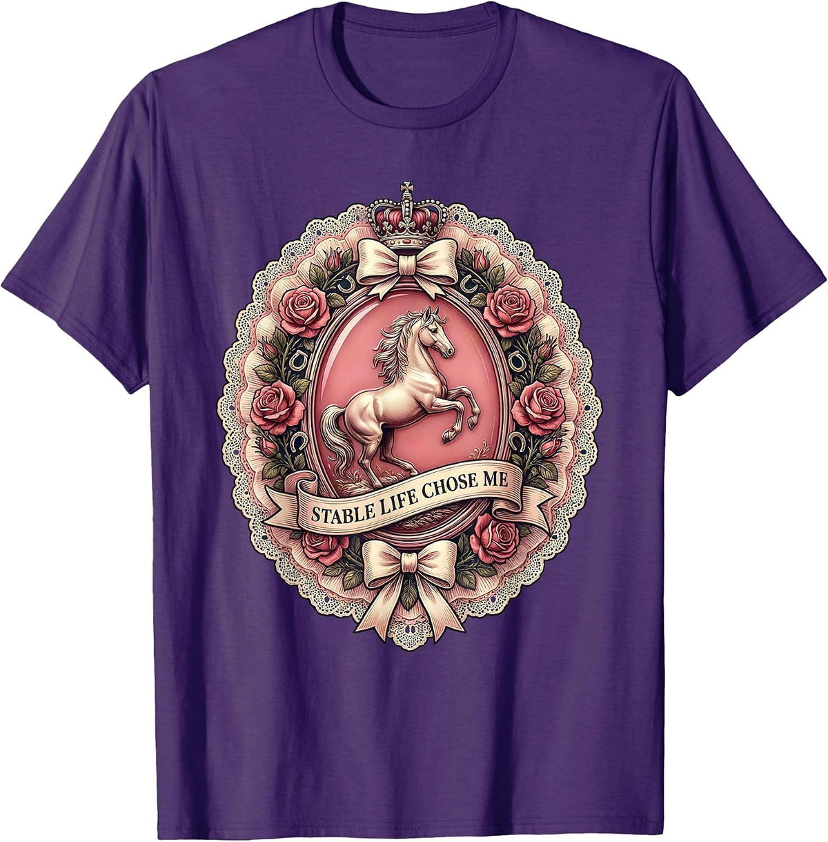 Stable Life Chose Me Horse Lover Design T-Shirt - Purple